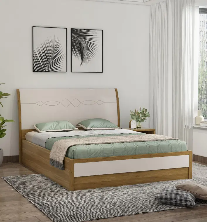 Pearl King Bed In Ceramic High Gloss Finish