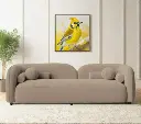 Modern Beige Curved 3-Seater Sofa