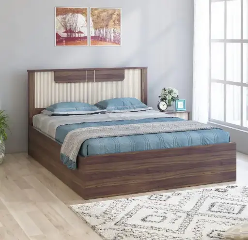 Eco King Bed In Lyon Walnut Finish